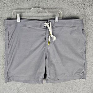 Oliver's Apparel Swim Trunks Men's‎ 36 Gray Solid Summer Beachwear Drawstring